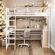 preview thumbnail 2 of 11, Modern Twin Size Metal Loft Bed with 3 Layers of Shelves and L-shaped Desk for Bedroom