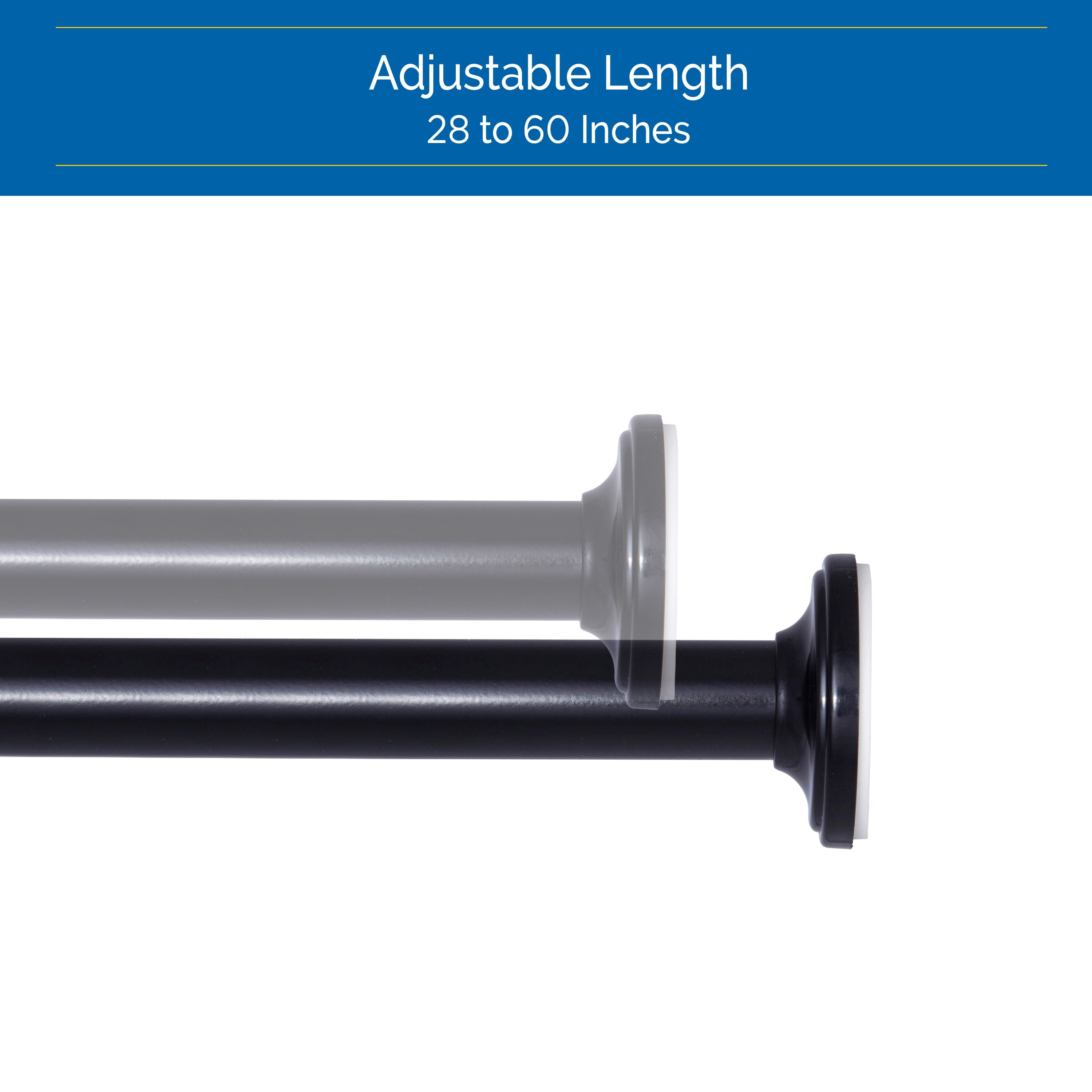 Sun Zero 5/8 Inch Adjustable Room Darkening Tension Rod 28 to 60 Inches-image