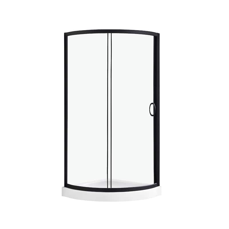 OVE Decors Breeze Corner Shower Sliding Door with Base and Clear