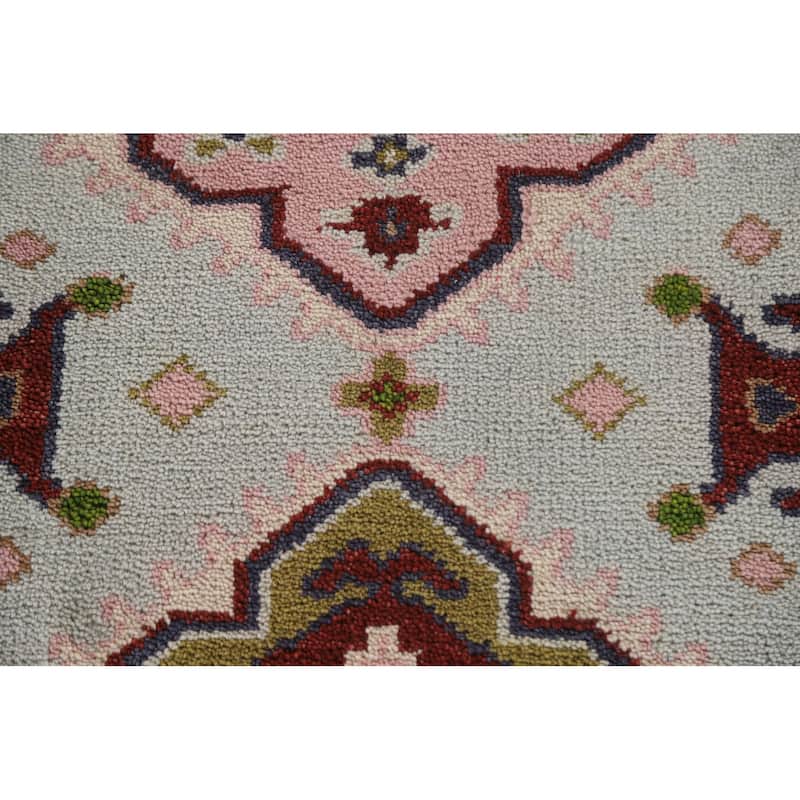 Geometric Blue Kazak Indian Runner Rug Handmade Wool Carpet - 2'7"x 11'5"
