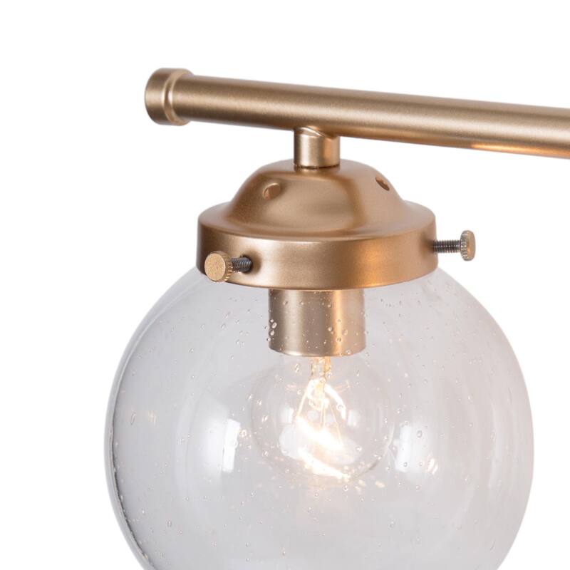 Bela Modern 3-Light Gold Globe Glass Bathroom Vanity Light Dimmable Wall Sconce