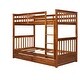 preview thumbnail 7 of 7, Walnut Twin Bunk Bed with Ladders & Storage Drawers
