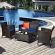 preview thumbnail 5 of 49, Costway 8PCS Rattan Patio Furniture Set Cushioned Sofa Chair Coffee - See Details