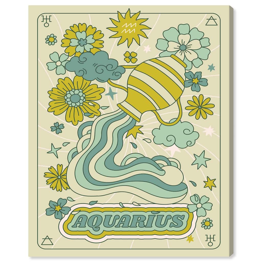 Aquarius Stars Card Canvas by Art Remedy, Gallery Wrapped