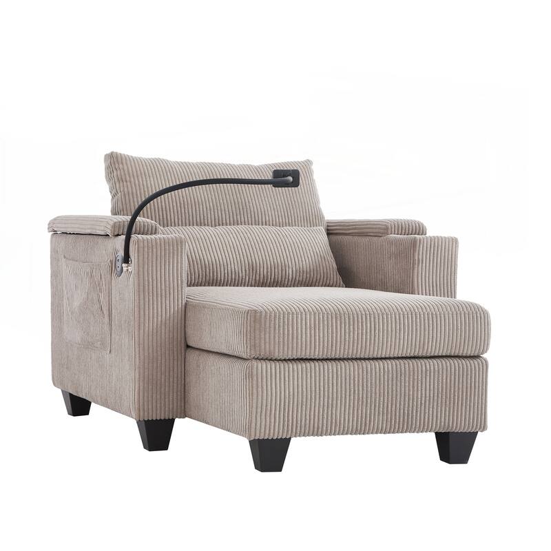 Sofa Chair Sofa Bed Corduroy Sleeper Sofa with USB Ports