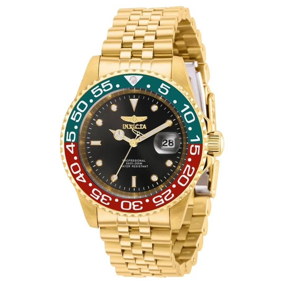 Invicta Men's 36041 Pro Diver Quartz 3 Hand Black Dial Watch