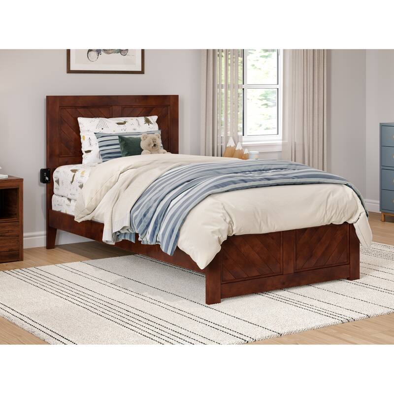 Canyon Foundation Bed Frame with Matching Footboard - Walnut - Twin