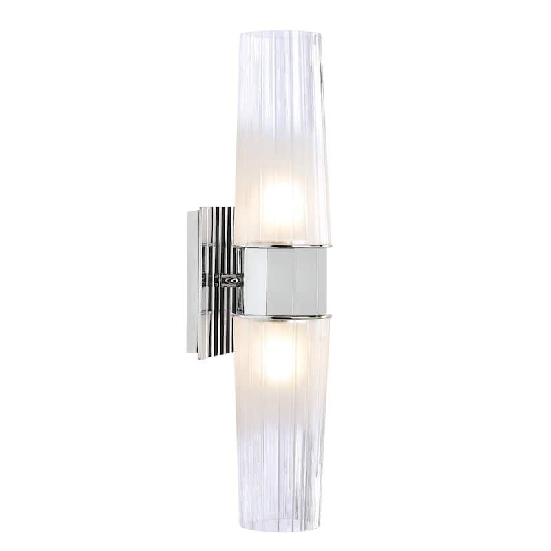 Icycle Metal and Glass Sconce - Chrome - 2 Light