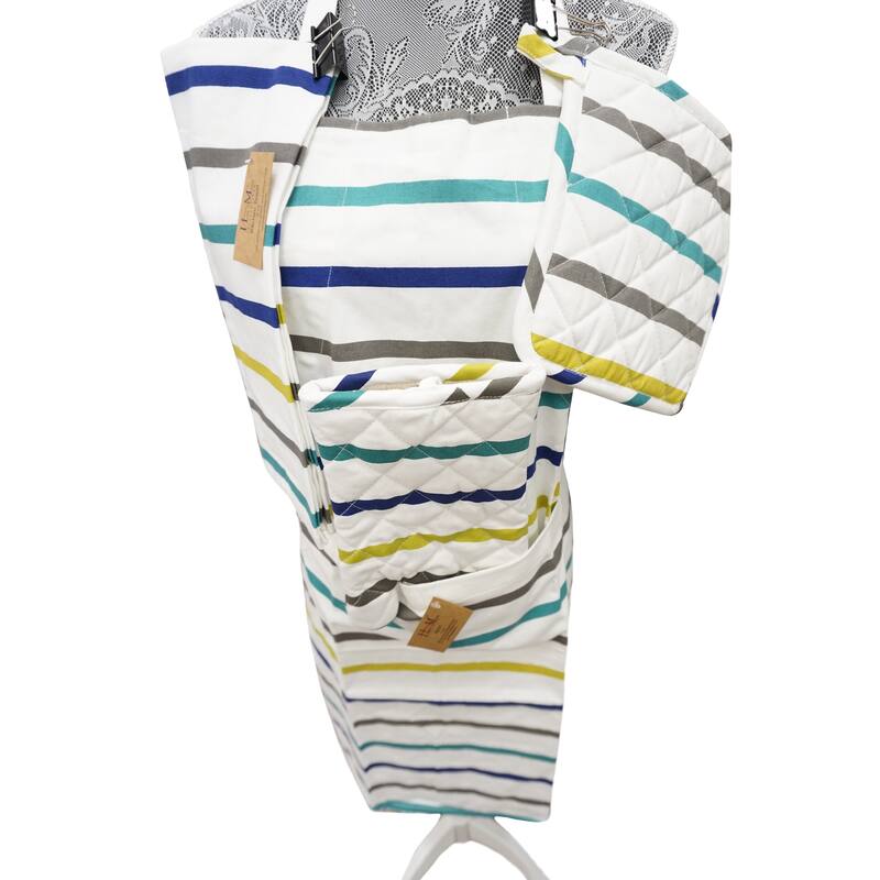 Home&Manor Kitchen Chef Stripe Apron - Multi-Color