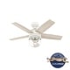 preview thumbnail 2 of 16, Hunter Margo Ceiling Fan w/ LED Light Kit, Handheld Remote - Transitional, Bohemian