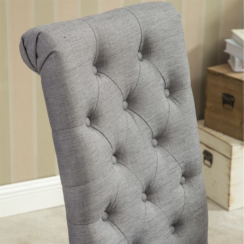 Solid Wood Tufted Parsons Dining Chair,Set of 2