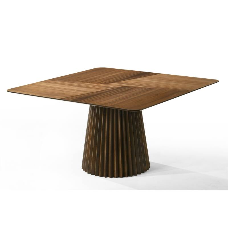 Modrest Platte Mid-Century Modern Walnut Square Dining Table
