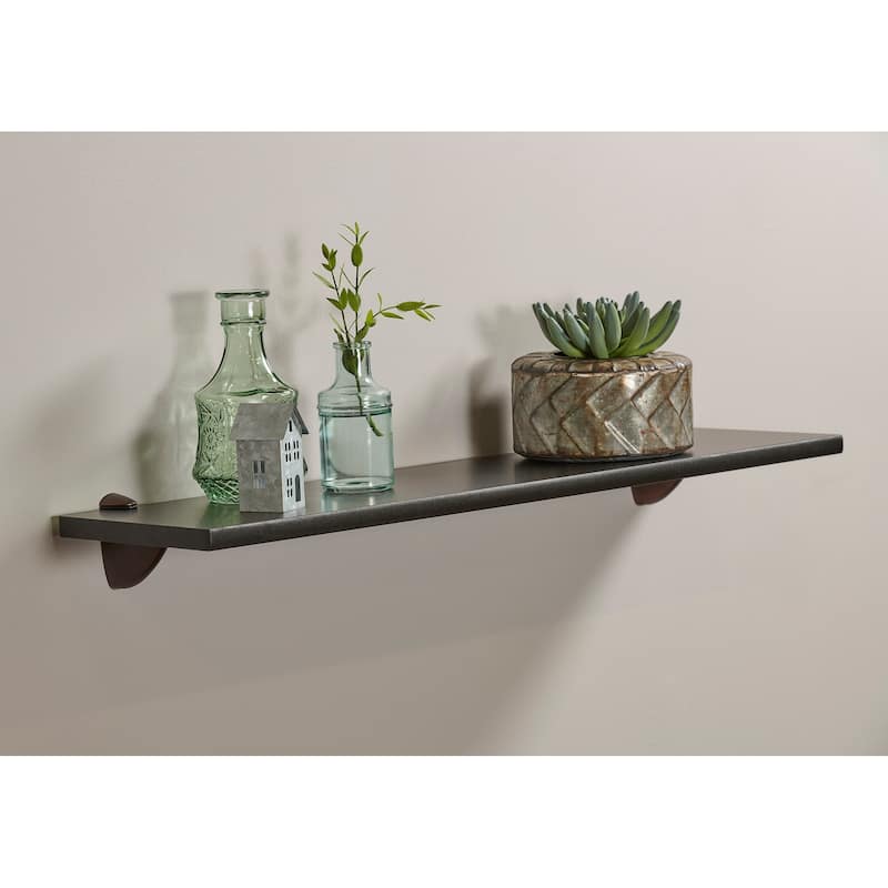 Wallscapes Gallery 8x32 Black Shelf Kit with Bronze Pelican Brackets