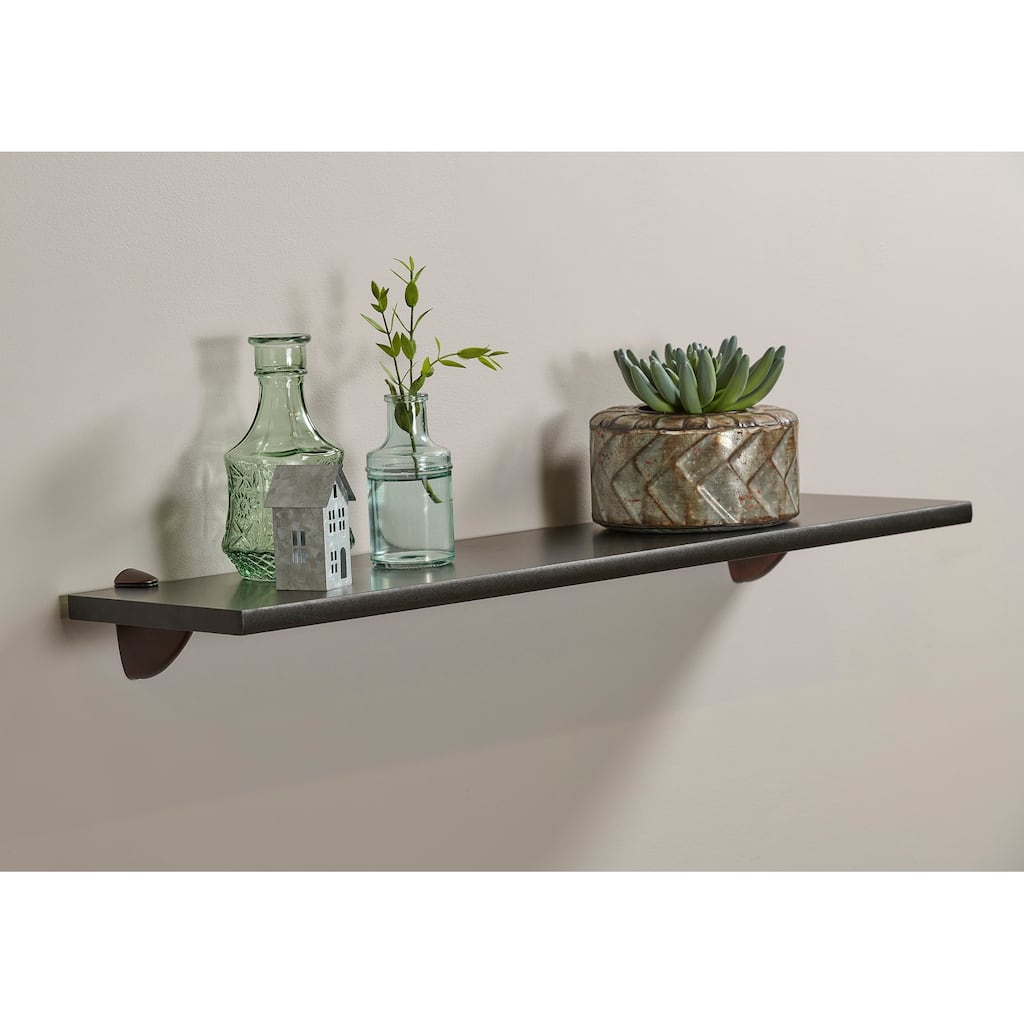Wallscapes Gallery 8x32 Black Shelf Kit with Bronze Pelican Brackets
