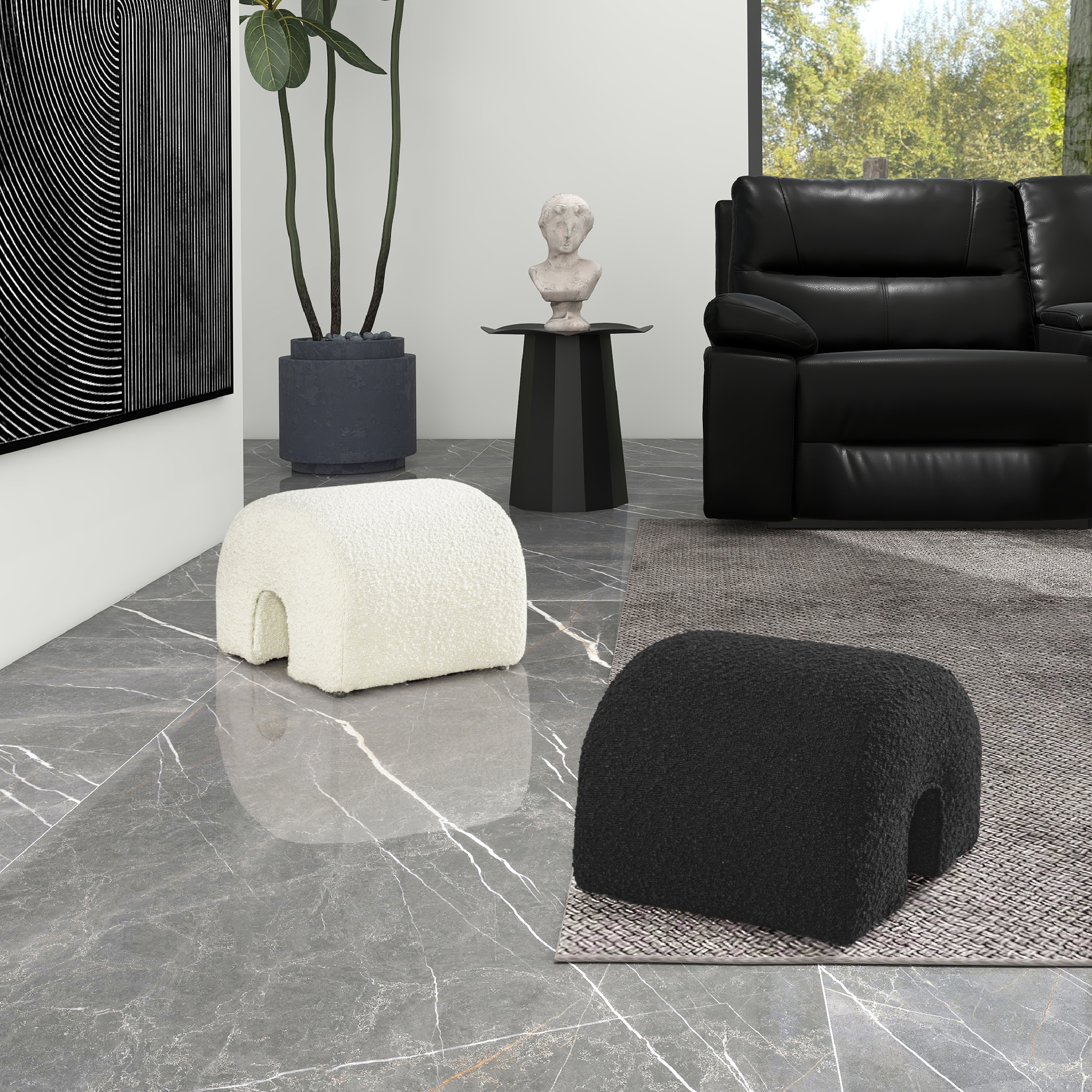 Semi circle store footstool