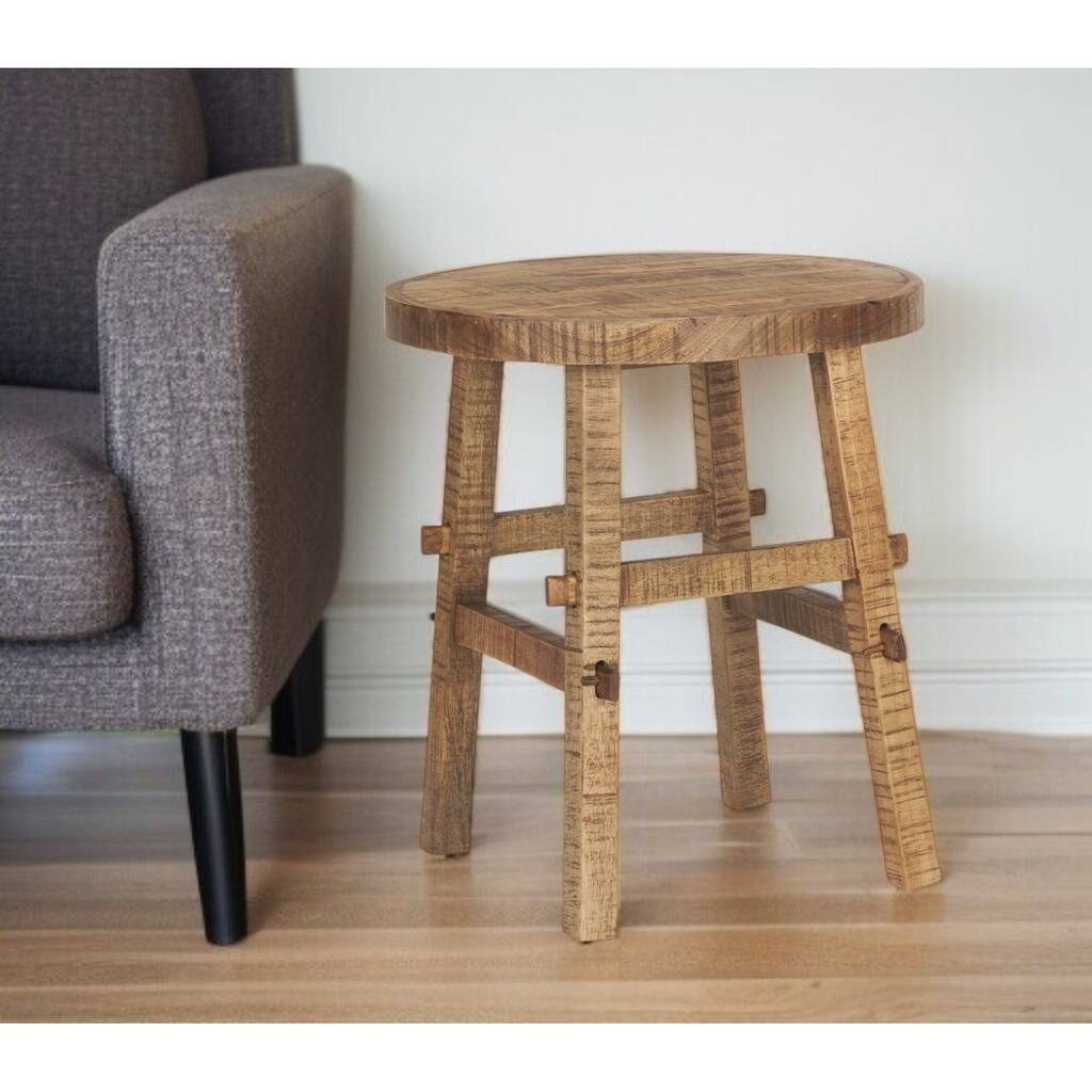 HomeRoots 23" Brown Distressed Solid Wood End Table - 20' X '22.5' X '20