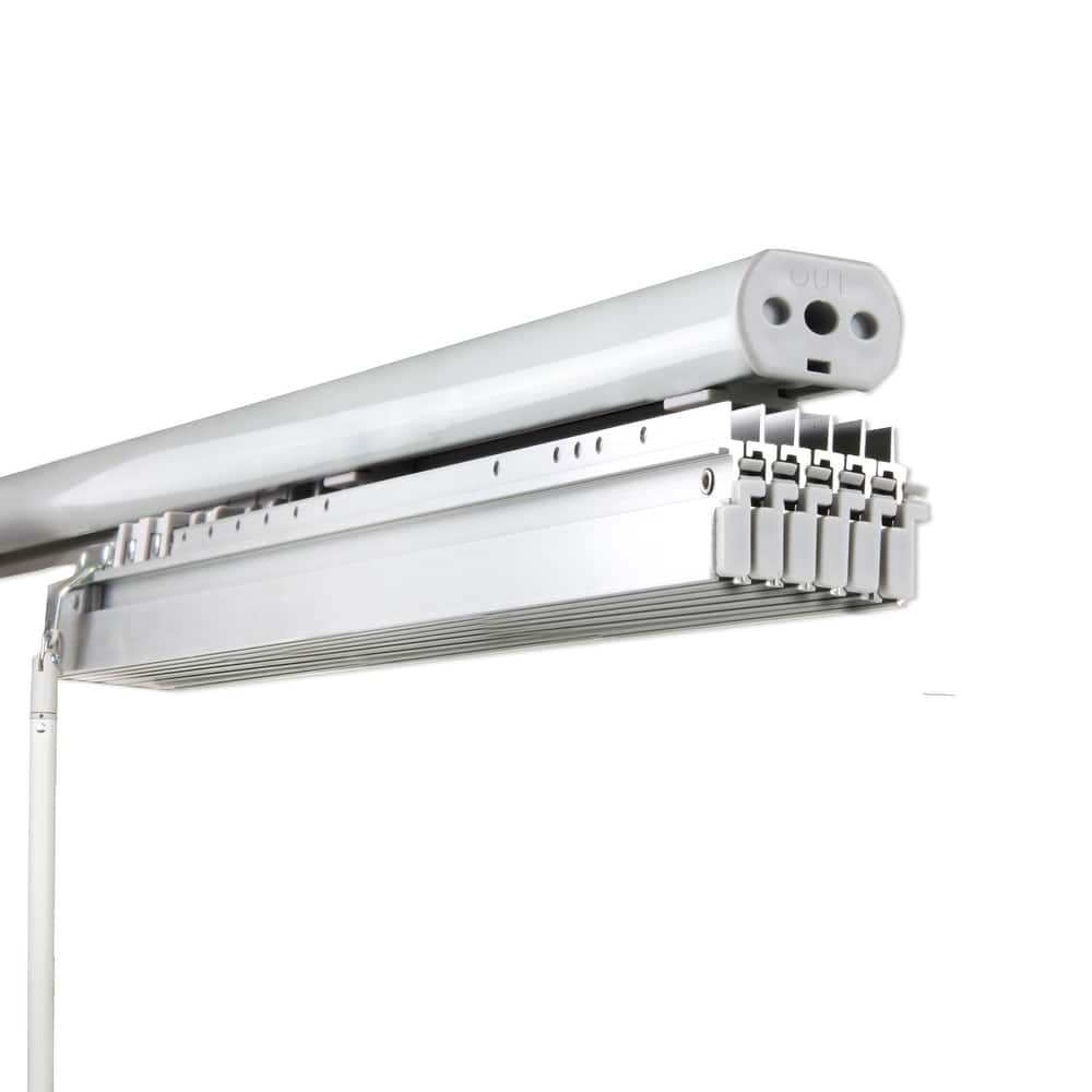 InStyleDesign - Geometric White 6-Panel Single Rail Panel Track Extendable 70"-130"W, Panel width 23.5"