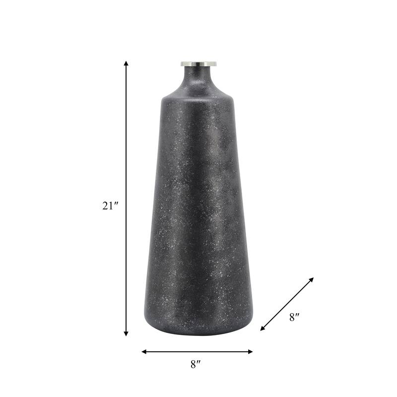 Sagebrook Home Glass & Aluminum Vase, Exquisite Home Decor Piece, Unique Accent for Stylish Interiors