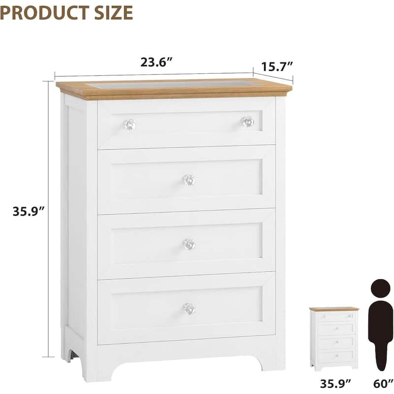 4 Drawer Wood Dresser, with RGB LED Light
