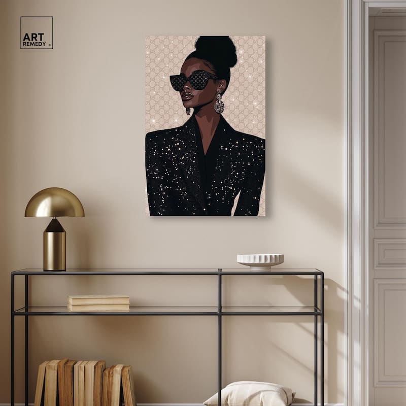 Elegant Woman Sparkle Canvas by Art Remedy, Gallery Wrapped