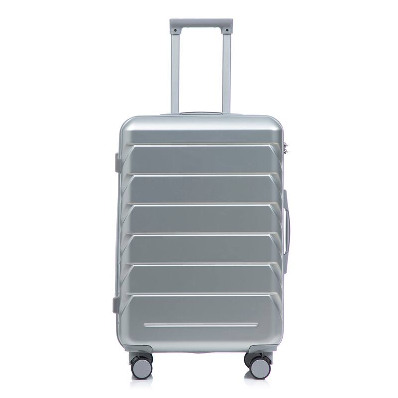 28 Inch Large Checked Luggage, Scratch Resistant Surface Four Multi-Directional Wheels, With Combination Lock and Side Hooks