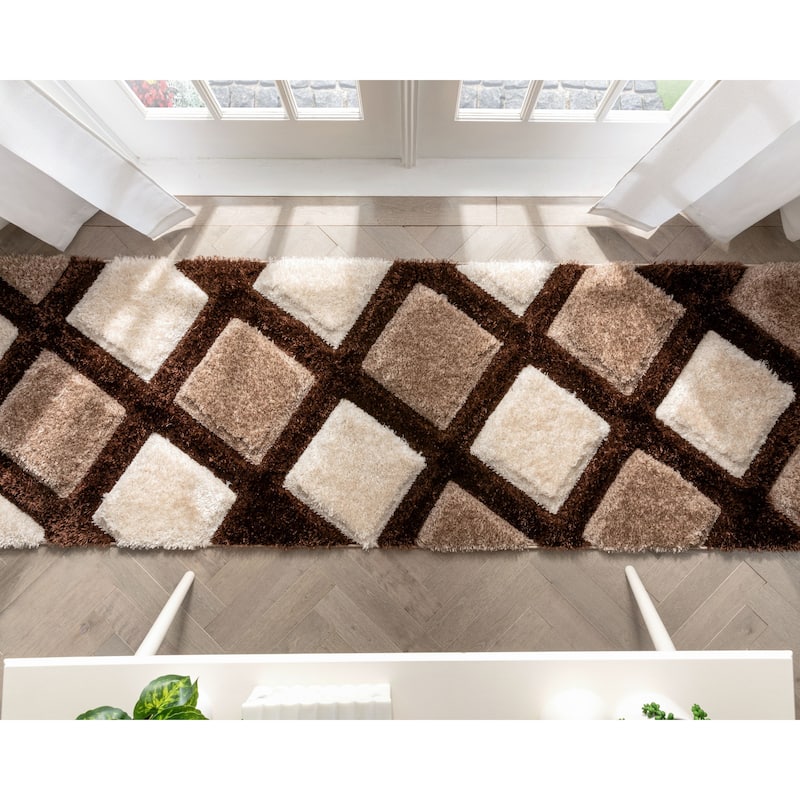 Well Woven San Francisco Posh Geometric Shag Area Rug