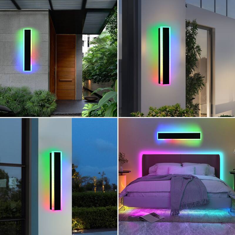 2-Pack 24" RGB Smart Outdoor Wall Lights