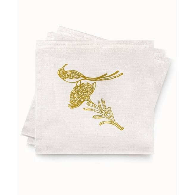 French Home Set of 4 Sugarbird Napkins - Chartreuse