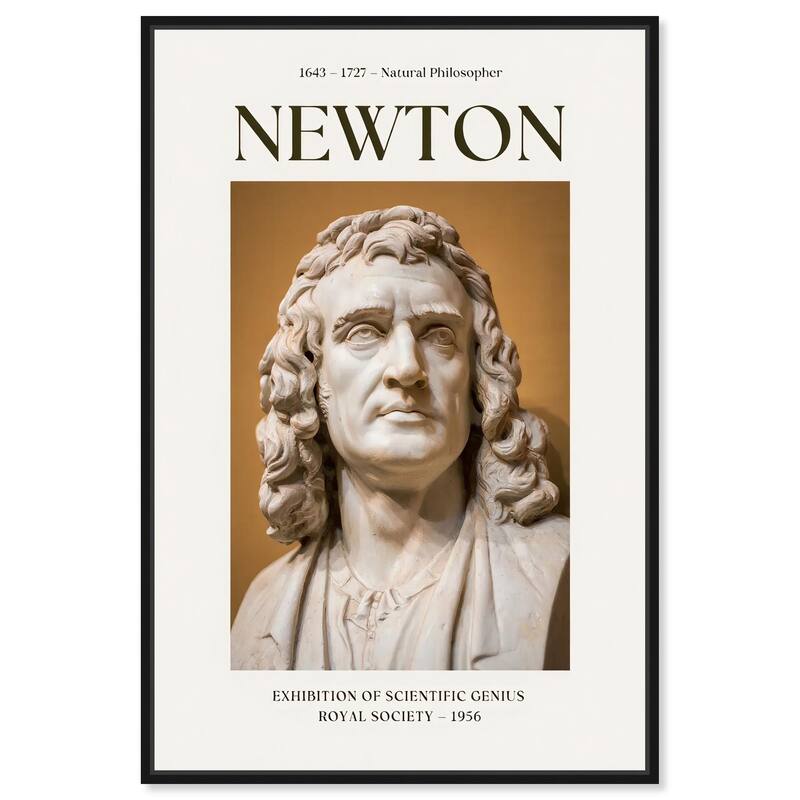 Newton's Likeness in Marble Canvas by Art Remedy - Black - 10" x 15"