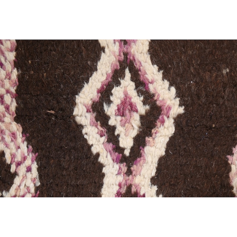 Geometric Oriental Moroccan Wool Area Rug Handmade Living Room Carpet - 7'10" x 10'9"