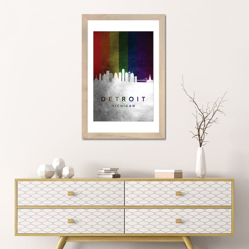 iCanvas "Detroit Michigan Spectrum Skyline" by Adrian Baldovino