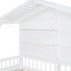 preview thumbnail 13 of 12, Twin House Bed with Shelves, Window and Sparkling Light Strip White
