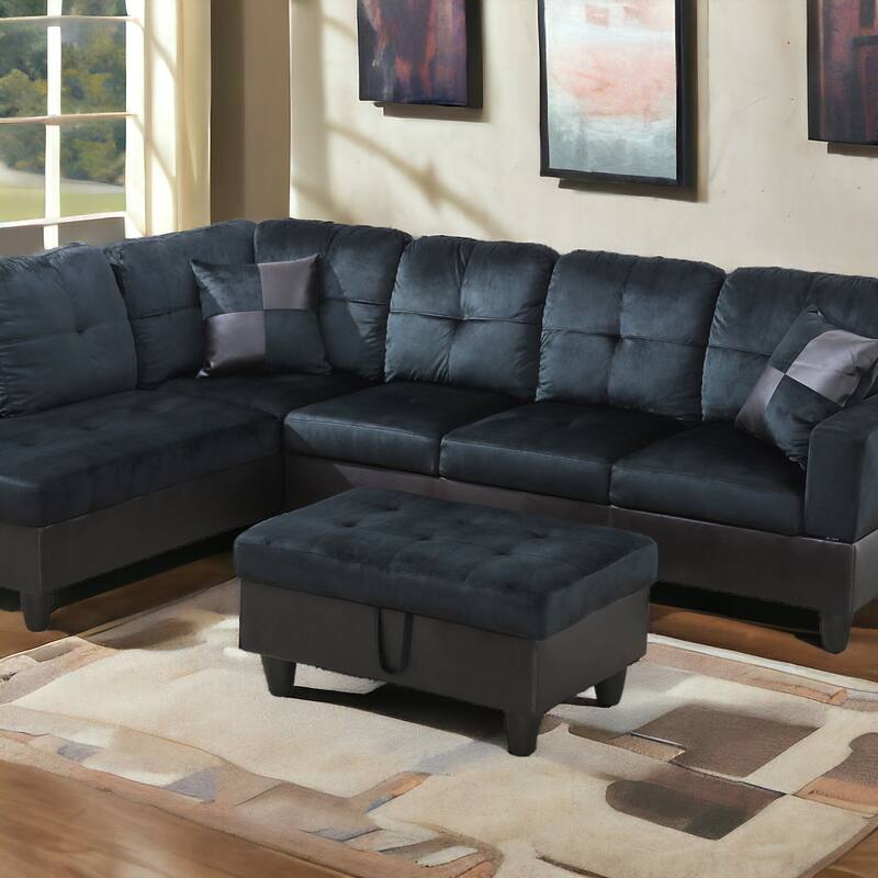 KISRAIS 34" Wide Upholstered Storage Ottoman