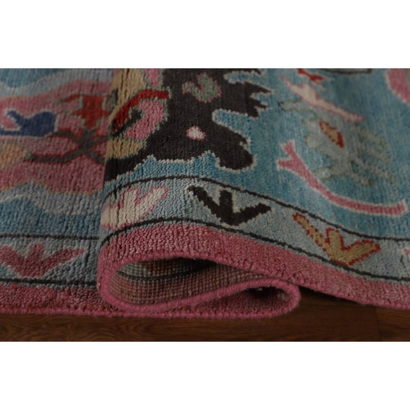 Pink Oushak Oriental Large Area Rug Handmade Wool Carpet - 9'6"x 13'9"