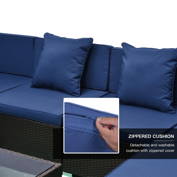 Outsunny 7pc outdoor sofa sectional replacement cushion covers online