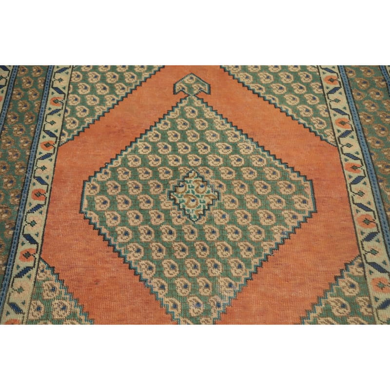 Hand Knotted Oriental 100% Wool Carpet Traditional Medallion Oranges & Rust Tabriz Area Rug - 6' 0'' X 4' 3''
