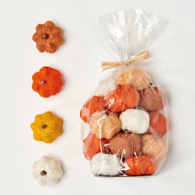 18 Pcs Bag of 2.5" Coco Pumpkins - 2