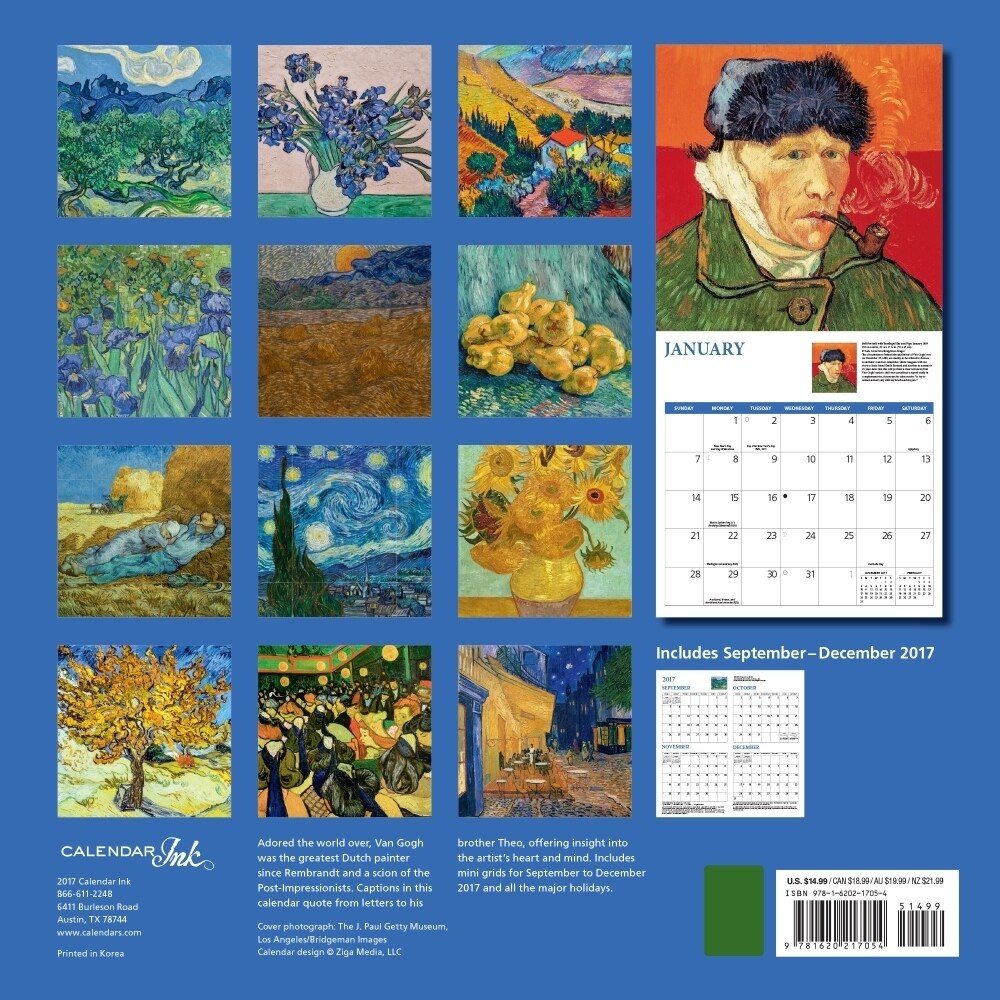 Shop 2018 Van Gogh Wall Calendar Free Shipping On Orders Over