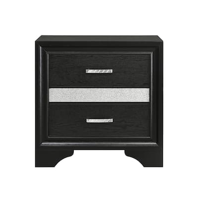 2 Drawers MDF Nightstand with 1 Jewelry Drawer
