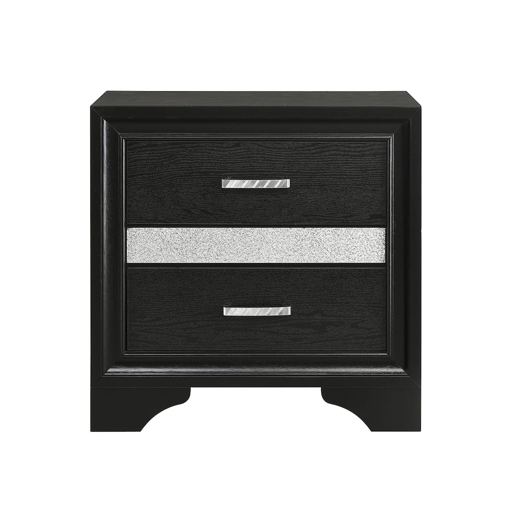 2 Drawers MDF Nightstand with 1 Jewelry Drawer