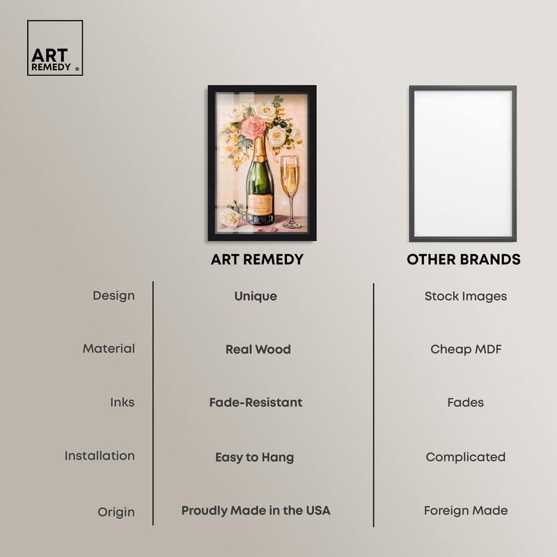 Blooming Champagne Vase Shadowbox by Art Remedy