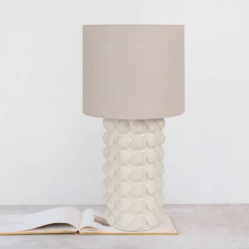 Stoneware Hobnail Table Lamp