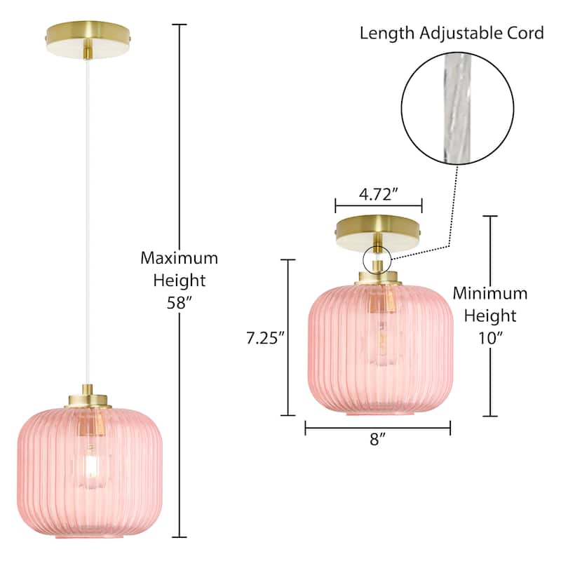 Digby River of Goods Glass and Metal Globe Shade Pendant Light