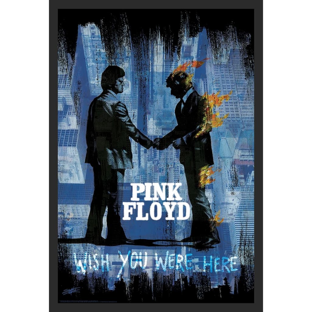Wish You Were Here Pink Floyd by Stephen Fishwick Framed Art Poster - 24 x 36 Inch
