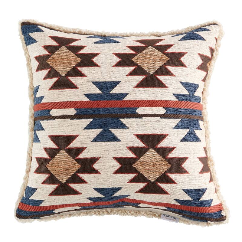 Tasha Polizzi for Paseo Road Western Design Teddy-Backed Bouclé Plush Pillow, 18" x 18" - Mariella 
