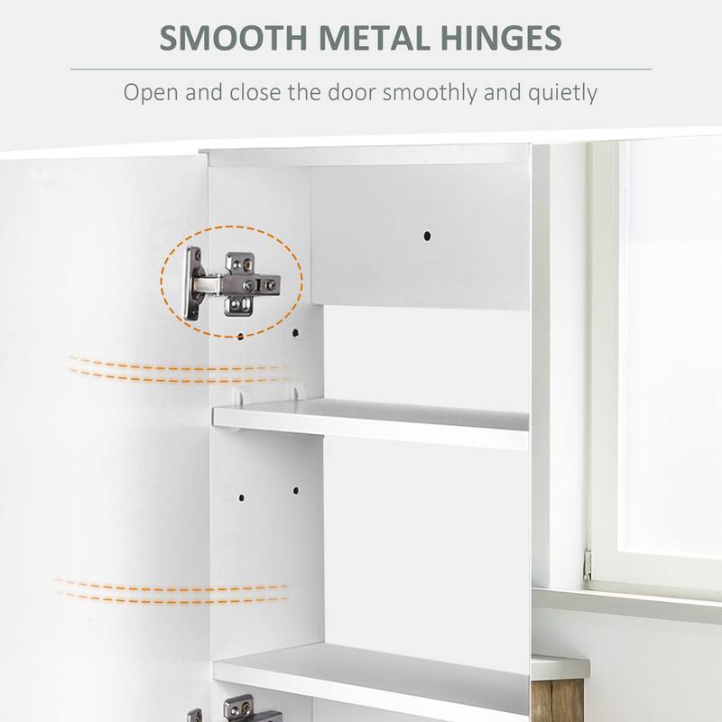 HOMCOM Double Door Wall Mounted Bathroom Mirror Medicine Cabinet with Modern Design, Large Storage, & Quiet Hinges - 23.5*31.5*6