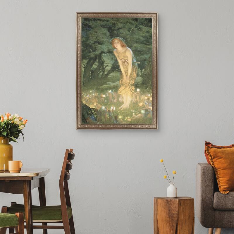 Masterpiece Art Gallery| Misummer Eve by Edward Robert Hughes - Framed Canvas Art Print