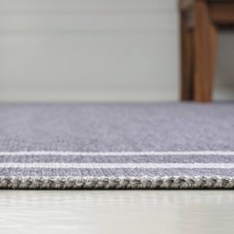 JONATHAN Y Ainsley Classic 2-Stripe Border Washable Area Rug
