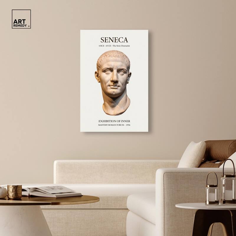 Bust of Seneca Canvas by Art Remedy, Gallery Wrapped