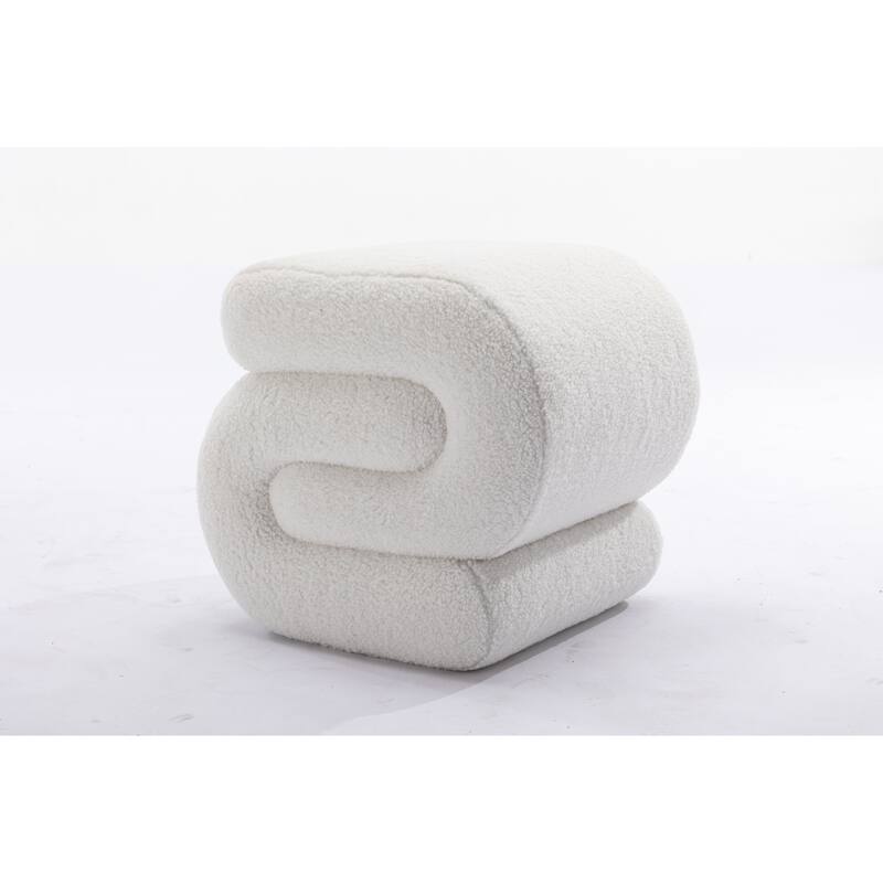 Teddy Fabric Ottoman Makeup Stool Footstool